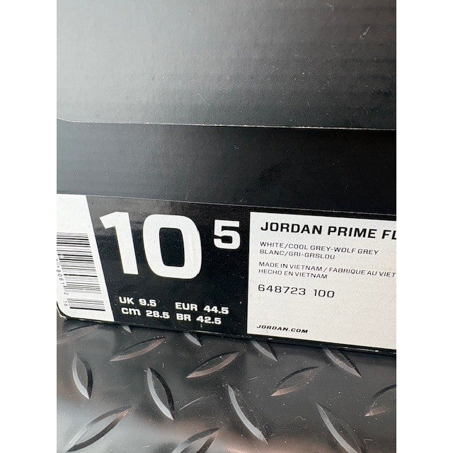 Jordan Prime Flight Prem White Cool Wolf Grey 648723-100 Mens sneakers size 10.58