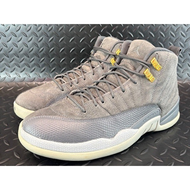 Jordan 12 Retro Dark Grey Suede Leather 130960-005 Mens Sneakers size 100