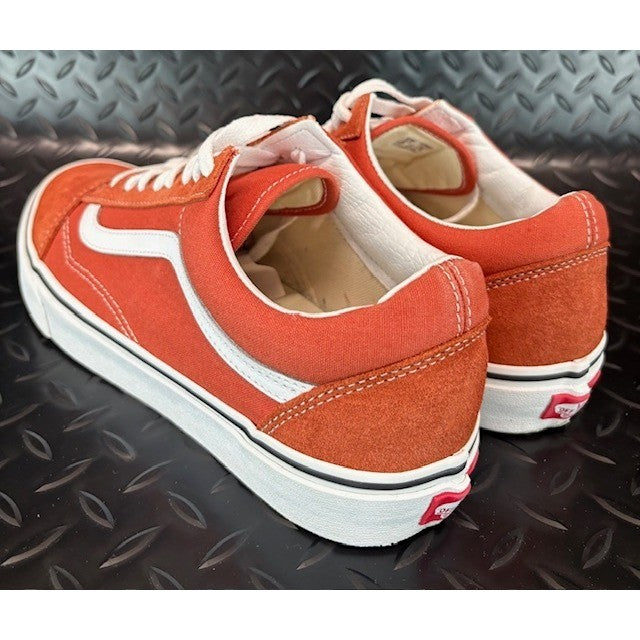 Vans Old Skool Dark Orange Burnt Ochre Suede Canvas Sneakers Mens size 9.54