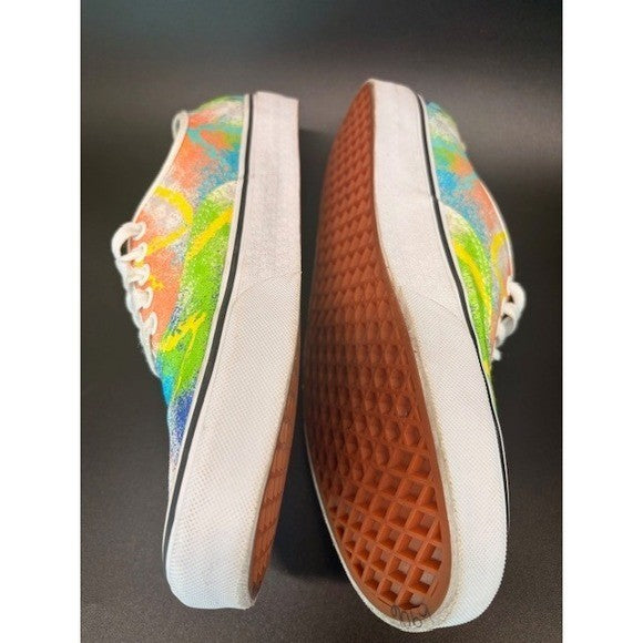 Vans Authentic Multi Color Splatter Paint Canvas Low Top Sneakers Mens size 105