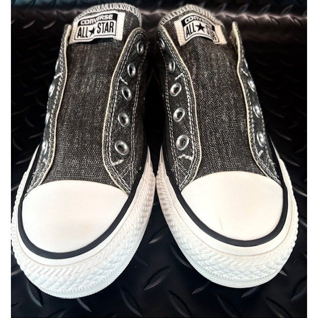 Converse All Star Gray Wash Canvas Slip On Sneakers Shoes Womens size 64