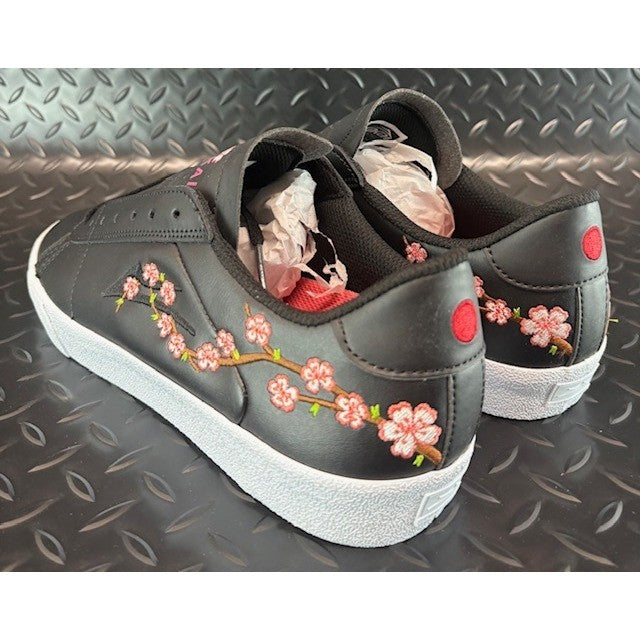 Lakai X Nico Hiraga Newport Cherry Blossum Sneakers mens size 10 Black leather3