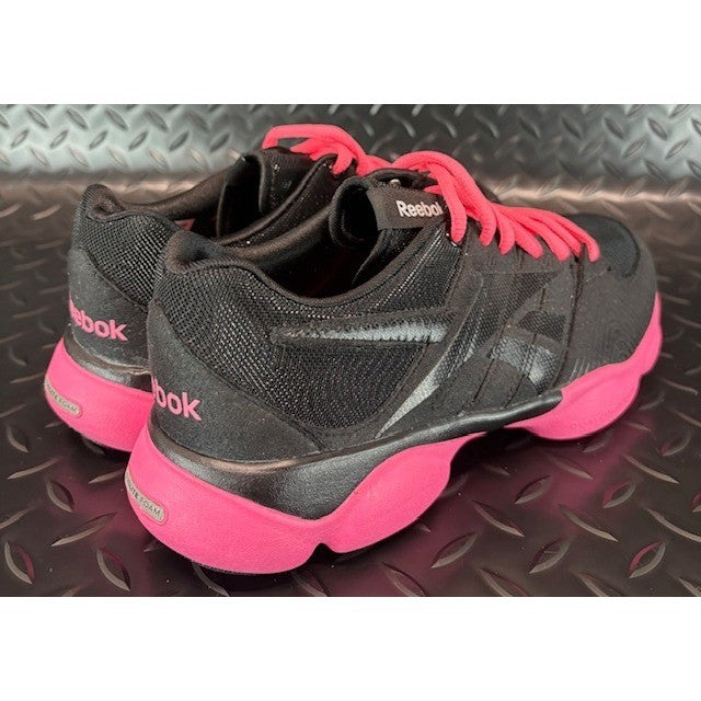 Reebok Womens Fitnisrush Dance Shoes Black Pink Athletic Sneakers size 5.52