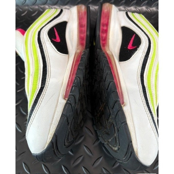 Nike Air Max 97 White Black Volt Rush Pink CI9871-100 Mens sneakers size 9.55