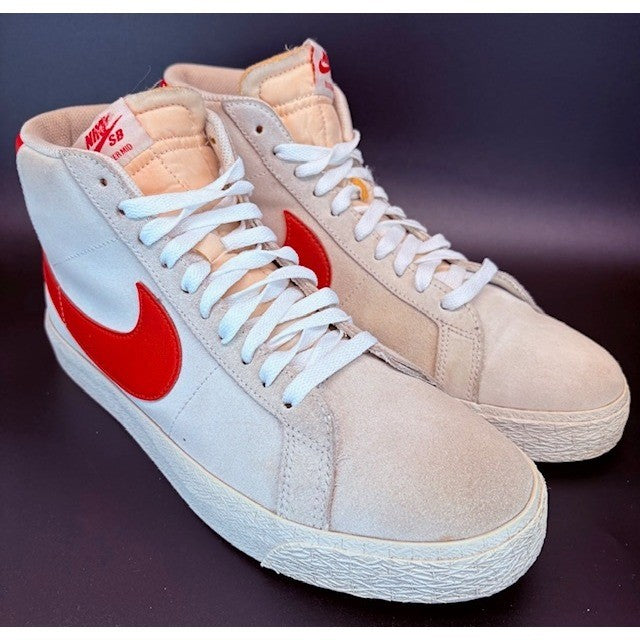 Nike SB Blazer Mid Suede Beige Mens size 10 sneakers mids summit lobster Red1