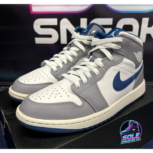 Jordan 1 Mid True Blue White (2022) DQ8426-014 Mens sneakers size 8.50