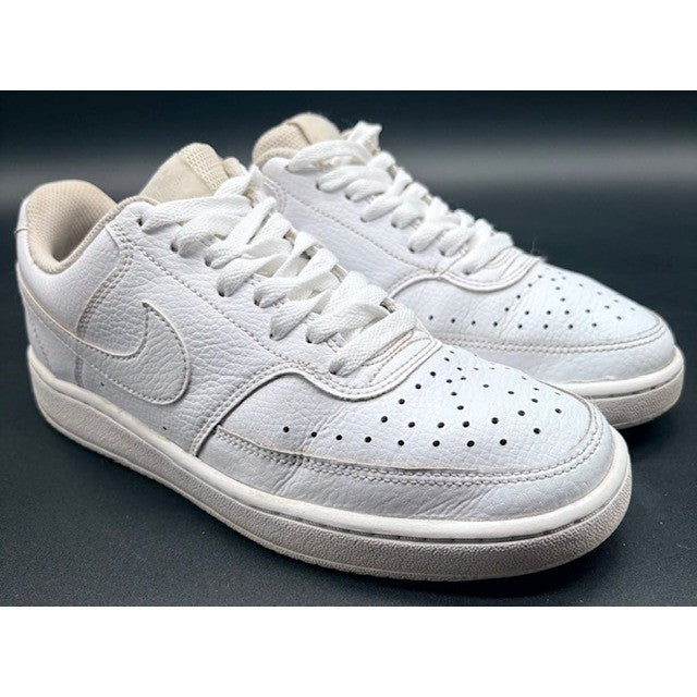 Nike Womens Court Vision Low White size 7.5 Leather Sneakers Walking Shoes AF11