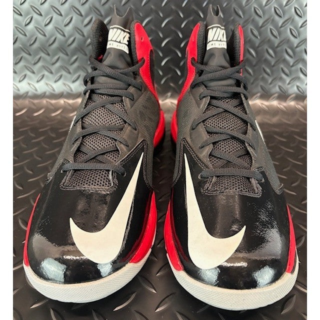 Nike Prime Hype DF Black Red Mens Basketball Shoes Sneakers size 8.54