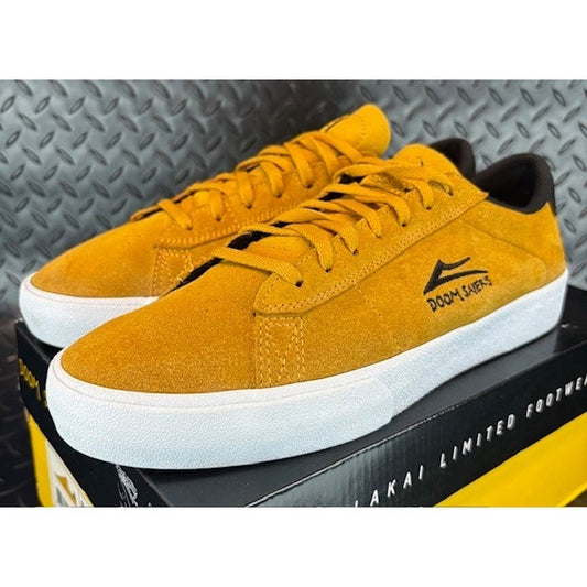 Lakai Newport Doom Sayers Gold Suede Skateboarding Shoes Sneakers Mens Size 9.50