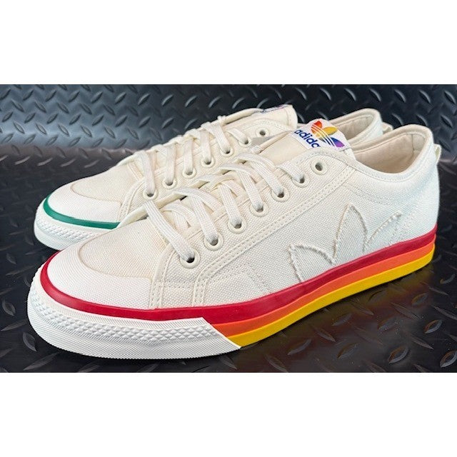 Adidas Nizza Pride Cream Rainbow Canvas EF2319 Mens sneakers size 120