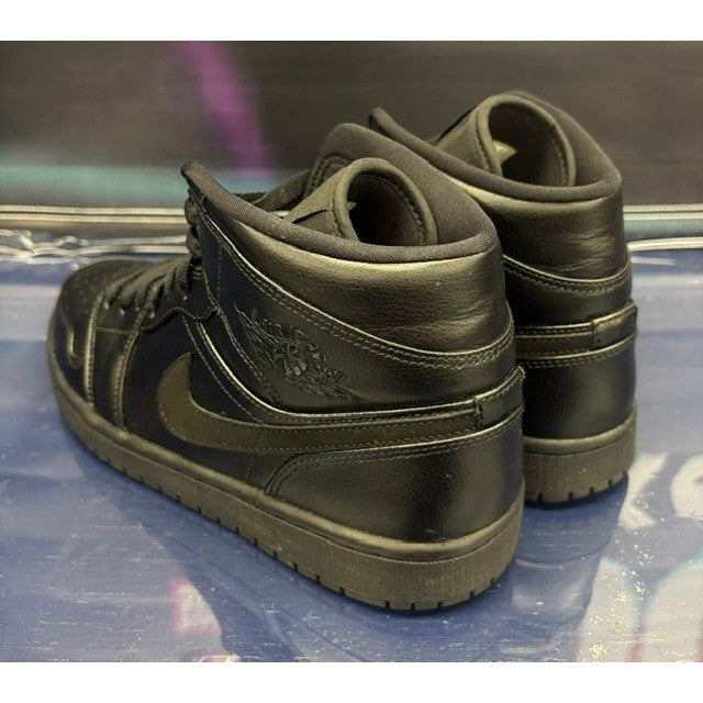 Jordan 1 Mid Triple Black (2019) 554724-090 Mens sneakers size 9.53