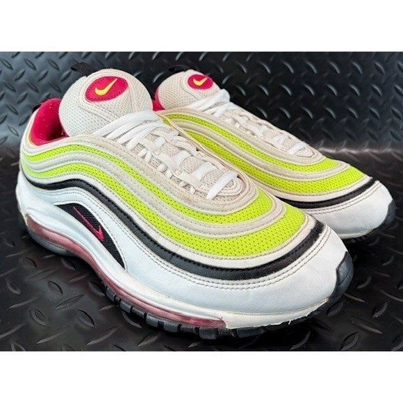 Nike Air Max 97 White Black Volt Rush Pink CI9871-100 Mens sneakers size 9.51
