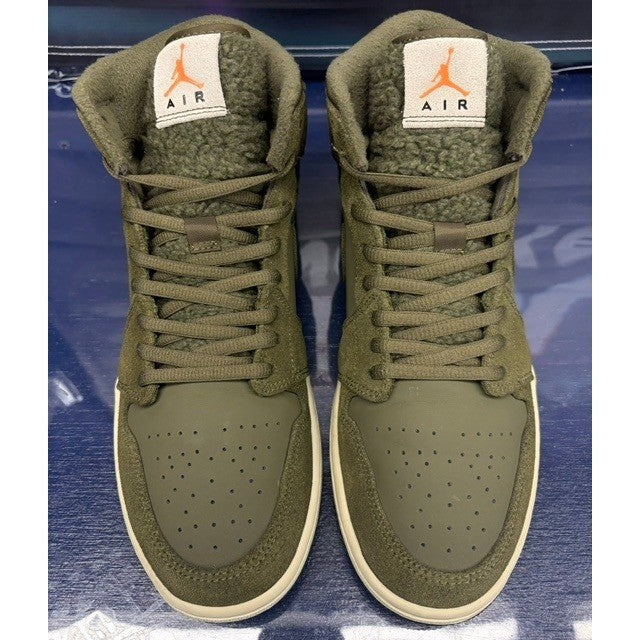 Jordan 1 Mid Olive Canvas (2018) BQ6579-300 mens sneakers size 9.54
