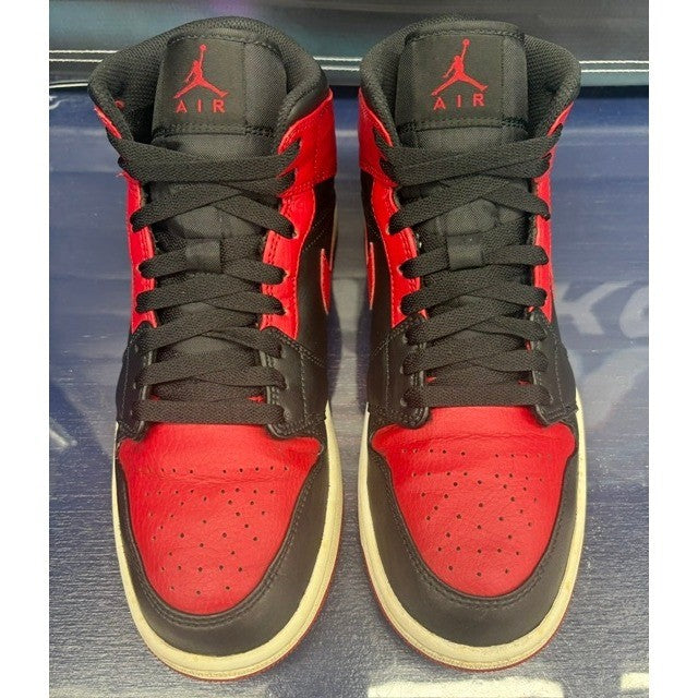 Jordan 1 Mid Banned Black Red (2020) 554724-074 Mens sneakers size 8.54
