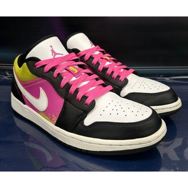 Jordan 1 Low Black Active Fuchsia Cyber (2020) CW5564-001 Mens sneakers size 9.51