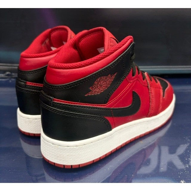 Jordan 1 Mid Reverse Bred Grade School (2021) 554725-660 Youth sneakers size 5Y2
