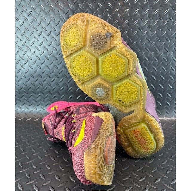 Nike LeBron 12 Double Helix Purple Lime Green 684593-607 Mens sneakers size 136