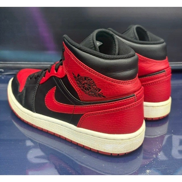 Jordan 1 Mid Banned Black Red (2020) 554724-074 Mens sneakers size 8.53