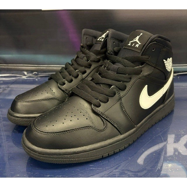 Jordan 1 Mid Black White (2018) 554724-049 Mens sneakers size 9.50