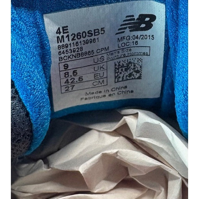 New Balance 1260v5 Gray Blue Running Sneakers M1260SB5 Mens size 98