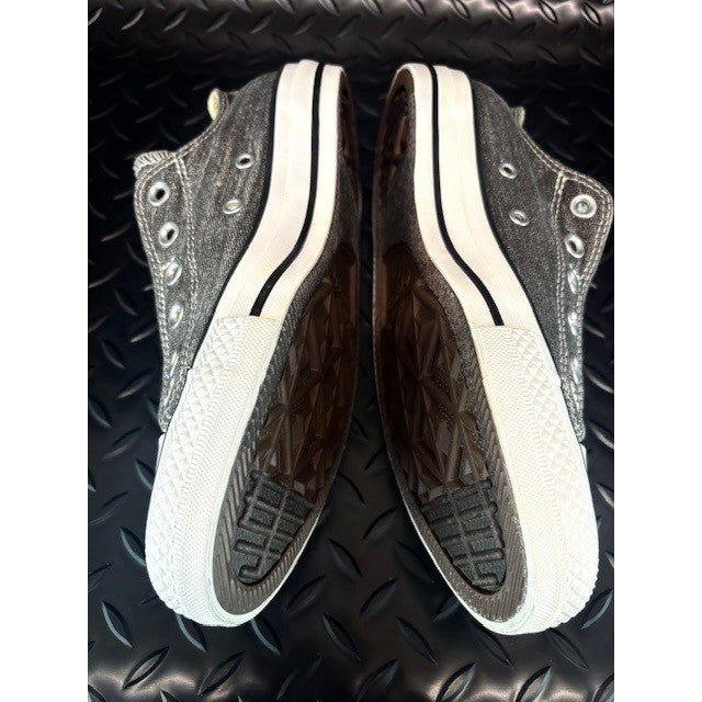 Converse All Star Gray Wash Canvas Slip On Sneakers Shoes Womens size 67