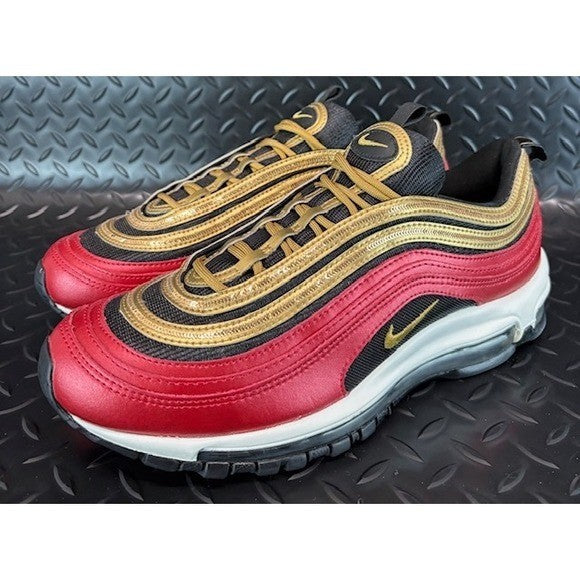 Nike Air Max 97 Red Gold Sequin CT1148-600 sneakers Mens size 8.5 or womens 100
