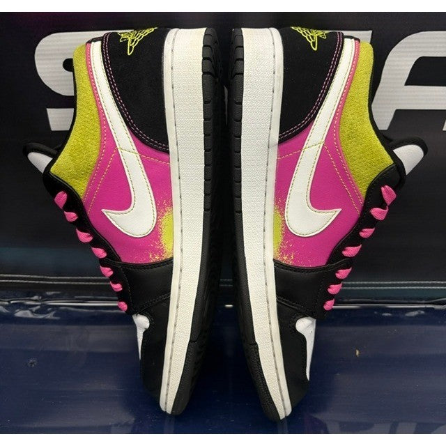 Jordan 1 Low Black Active Fuchsia Cyber (2020) CW5564-001 Mens sneakers size 9.55