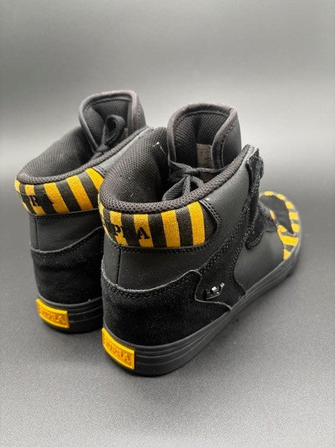 Supra FTWR Vaider Caution Black Suede Sneakers Mens size 8 high-tops2