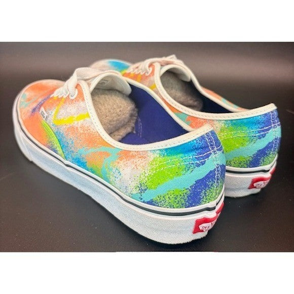 Vans Authentic Multi Color Splatter Paint Canvas Low Top Sneakers Mens size 103