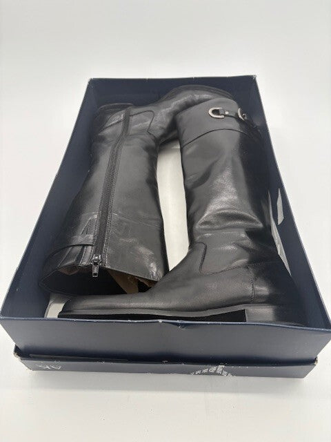 Anne Klein Akchandler Black Leather Womens knee high boots Size 8 M6