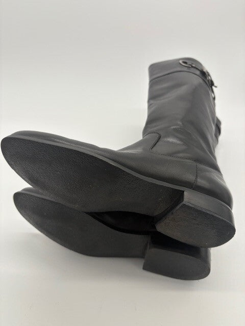Anne Klein Akchandler Black Leather Womens knee high boots Size 8 M5