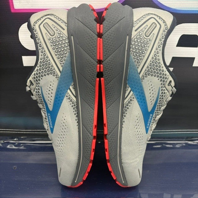 Brooks Ghost 14 Light Grey Blue Red (2021) 1103691D078 Mens sneakers size 11.55