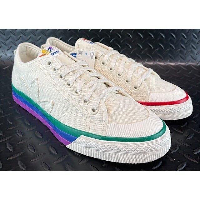 Adidas Nizza Pride Cream Rainbow Canvas EF2319 Mens sneakers size 121