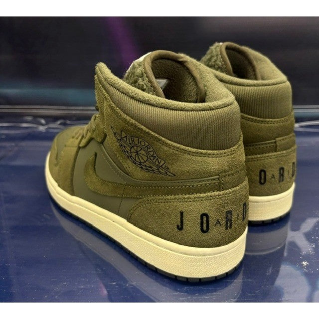 Jordan 1 Mid Olive Canvas (2018) BQ6579-300 mens sneakers size 9.53