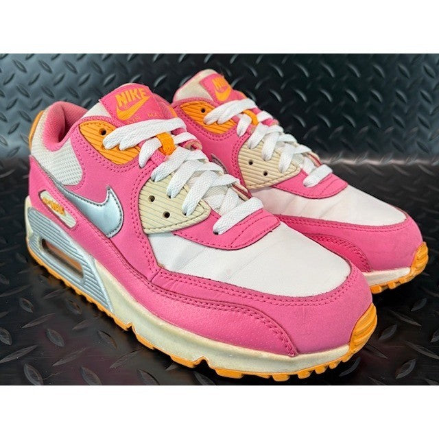 Nike Air Max 90 Pink Glow Silver 345017-120 Womens sneakers size 8 or 6.5Y1