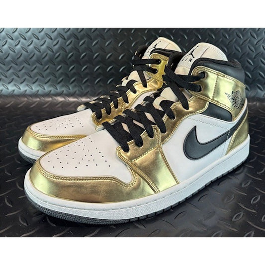 Nike Air Jordan 1 Mid Metallic Gold DC1419-700 Mens sneakers size 11.50