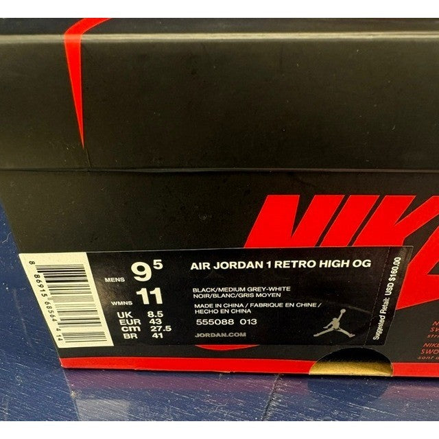Jordan 1 Retro High Shadow (2017) 555088-013 Mens sneakers size 9.57