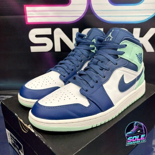 Jordan 1 Mid Mystic Navy Mint Foam (2022) 554724-413 Mens sneakers size 10.50