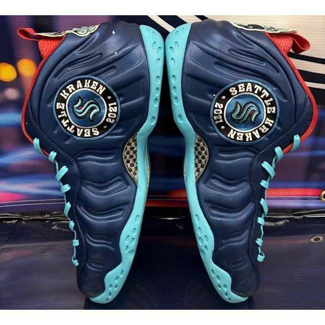 Custom Foamposites 32 of 68 pairs Navy Blue Red Kraken Mens sneakers size 145
