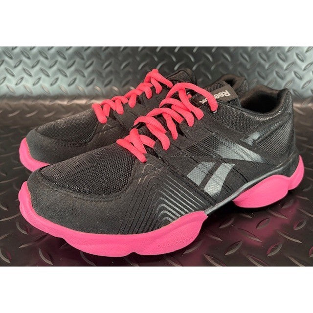 Reebok Womens Fitnisrush Dance Shoes Black Pink Athletic Sneakers size 5.50
