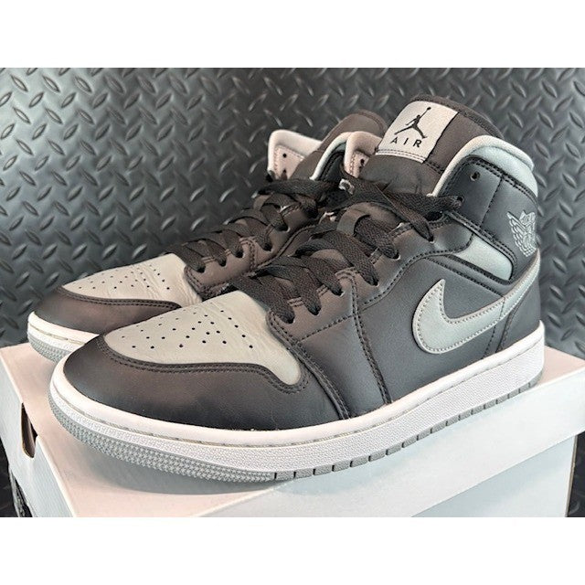 Jordan 1 Mid Shadow Black Particle Grey BQ6472-007 Womens sneakers size 10.50