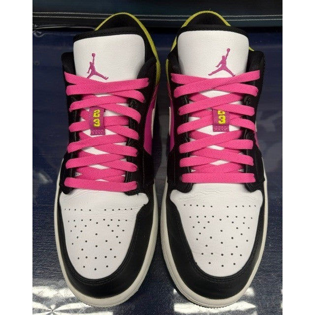 Jordan 1 Low Black Active Fuchsia Cyber (2020) CW5564-001 Mens sneakers size 9.54