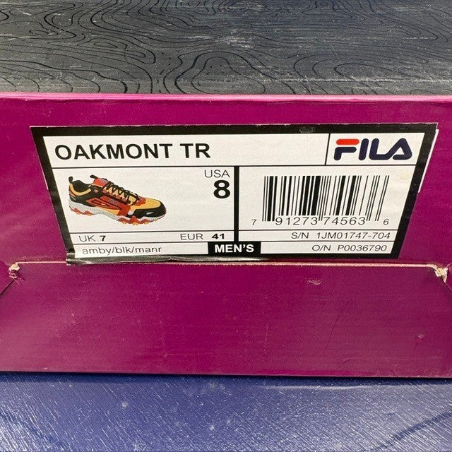 Fila Oakmont Trail Yellow Black Red (2021) 1JM01747-704 Mens sneakers size 87
