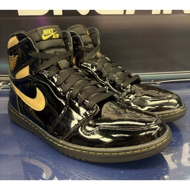 Jordan 1 Retro High Black Metal Gold (2020) 555088-032 Mens sneakers size 10.51