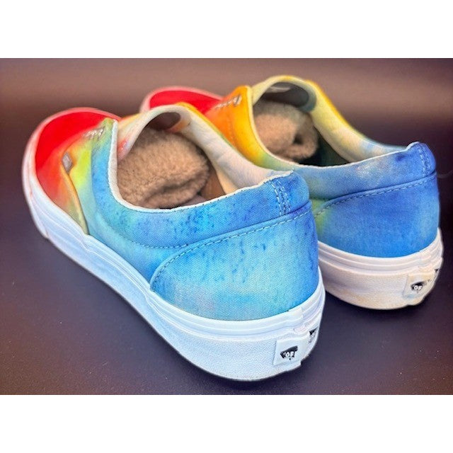 Vans Era Rainbow Tie Dye Canvas Skate Sneakers Shoes Hand Made Mens size 10.53