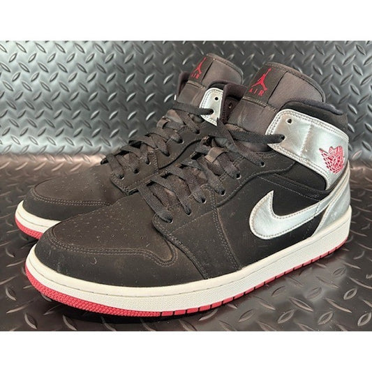 Nike Air Jordan 1 Mid Johnny Kilroy Black Silver 554724-057 Mens sneakers sz 120