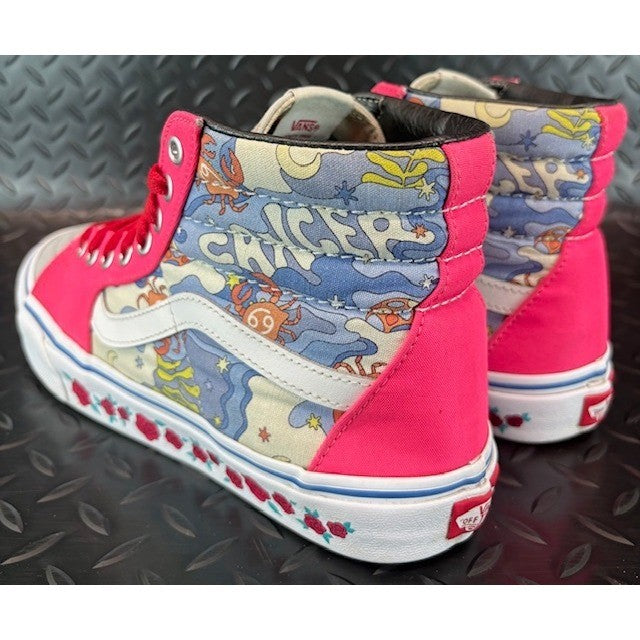Vans Old Skool Sk8-Hi Cancer Roses 721454 Mens Canvas Sneakers Shoes size 8.53