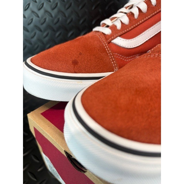 Vans Old Skool Dark Orange Burnt Ochre Suede Canvas Sneakers Mens size 9.51