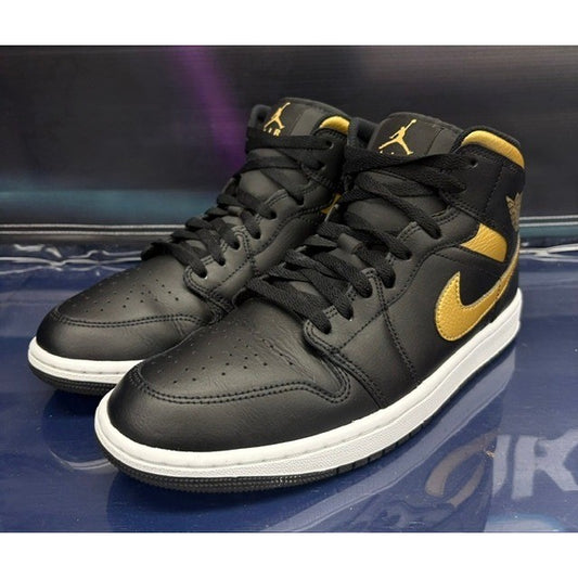 Jordan 1 Mid Black Metallic Gold (2024) DQ8426-071 mens sneakers size 9.50