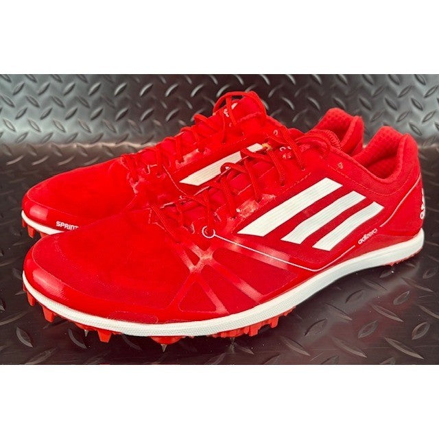 Adidas Adizero Sprint Web Red White Spikes V20244 Mens Track Sneakers size 90